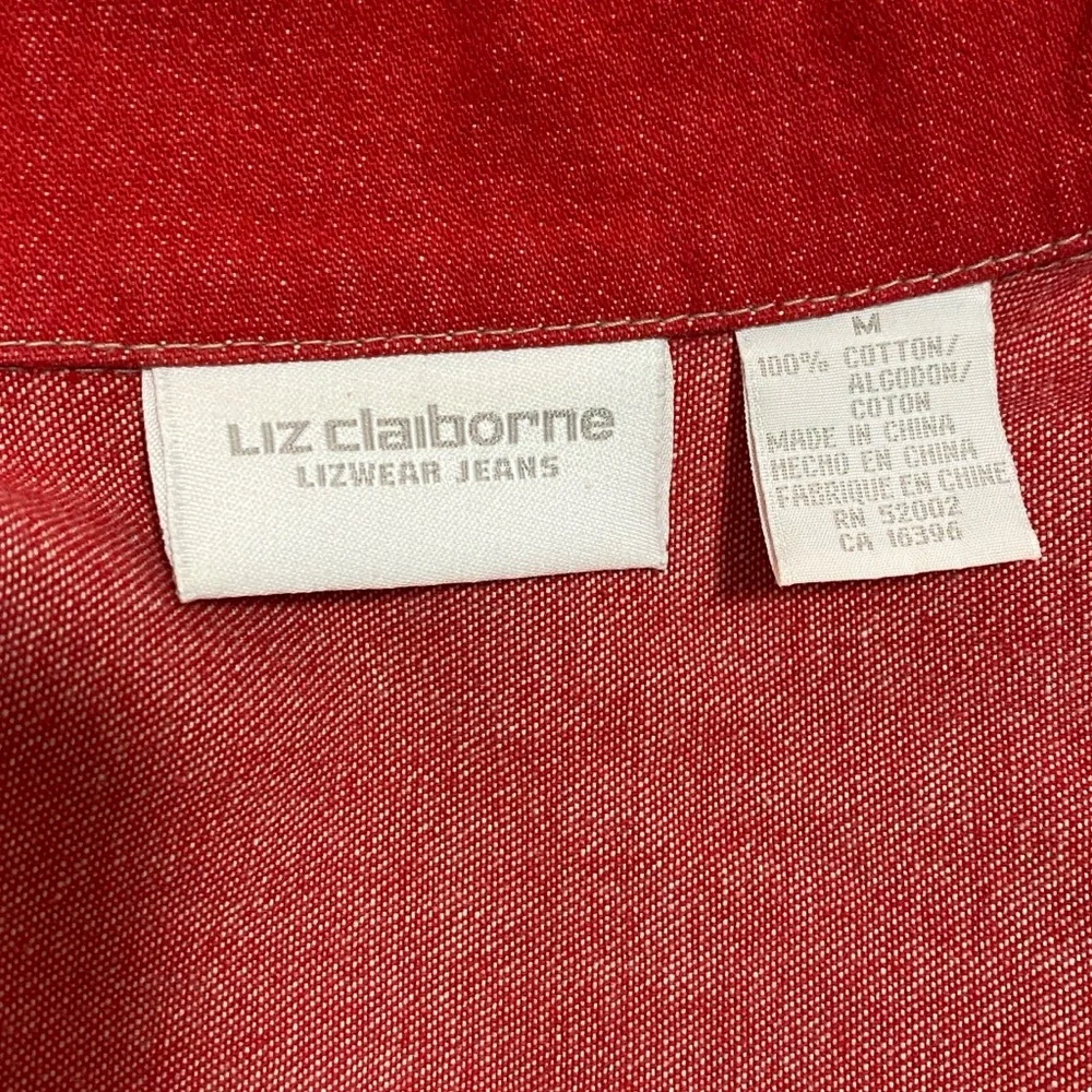 Liz Claiborne Red Jean Jacket - Picture 3 of 3